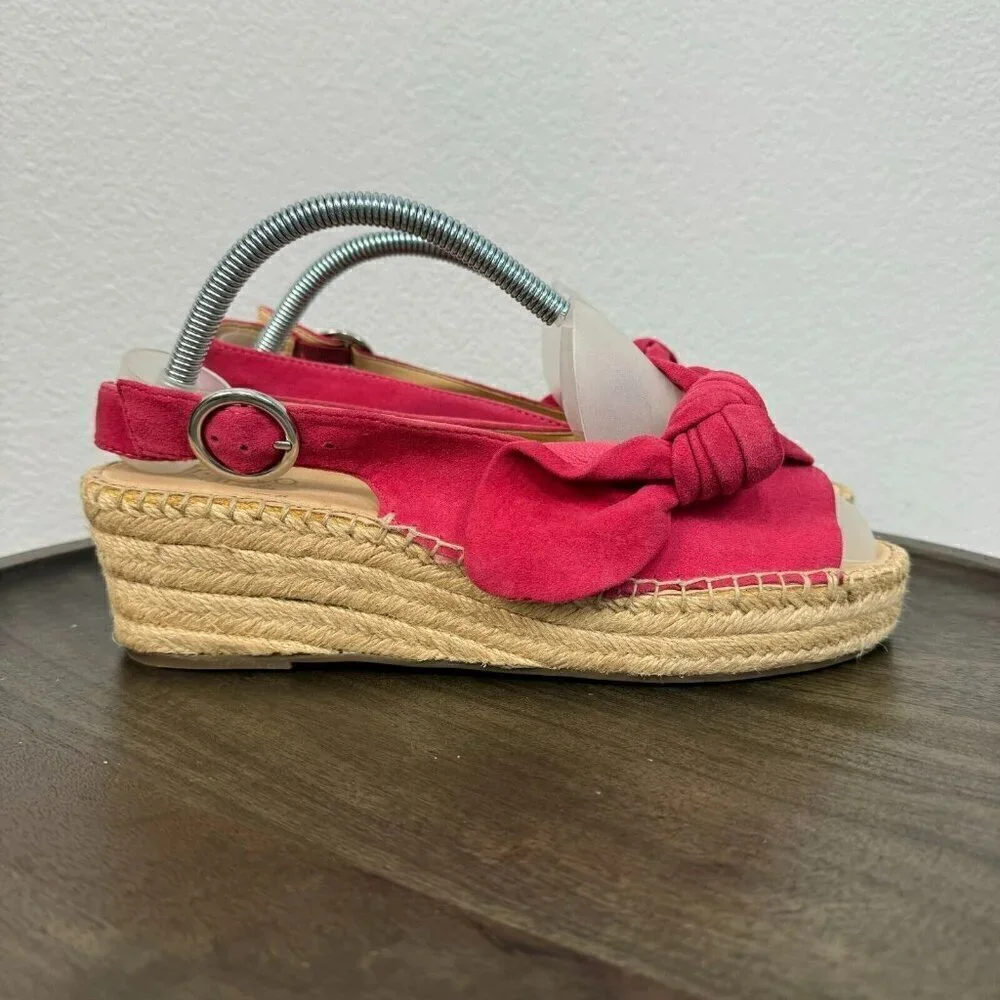 Franco Sarto Women's Pirouette Espadrille Bow Tie Slingback Wedge Sandal 9.5M